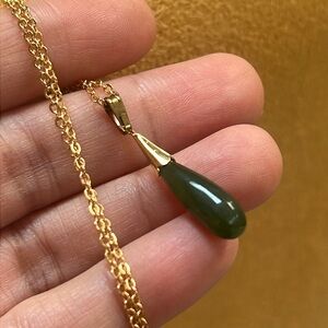 Precious Green Jade Pendant Necklace